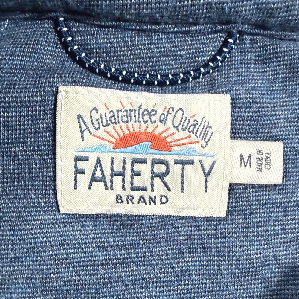 Faherty Movement Polo Men's Medium Sea Navy Blue Pima Cotton Modal Stretch - Picture 5 of 7